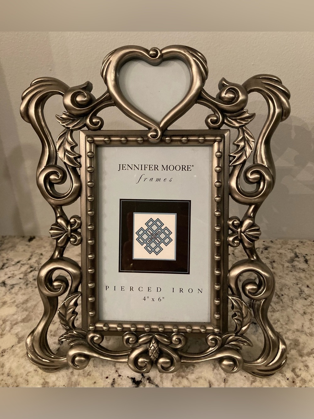 Jennifer Moore Ornate Pewter Heart Picture Frame